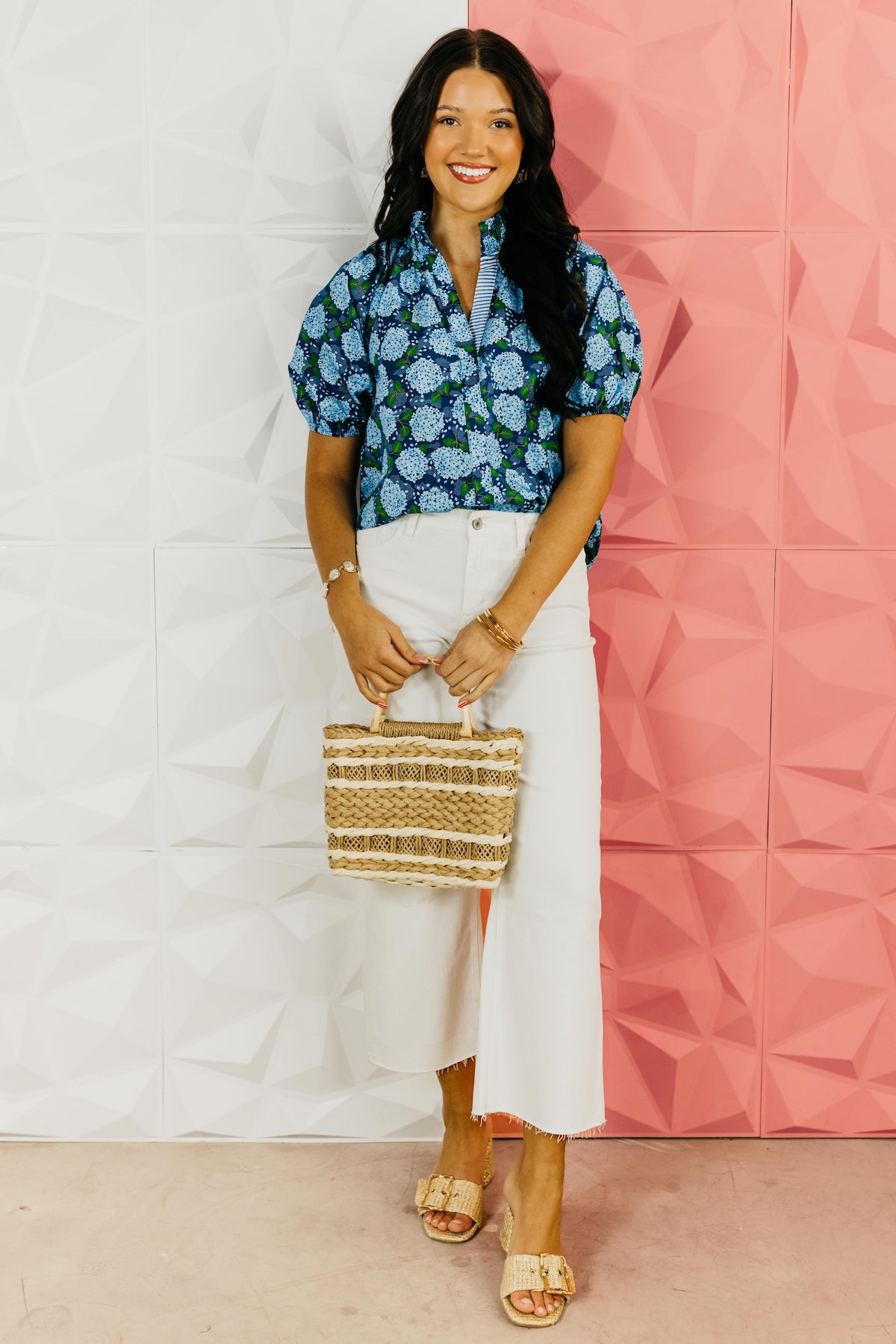 The Monea Woven Floral Top