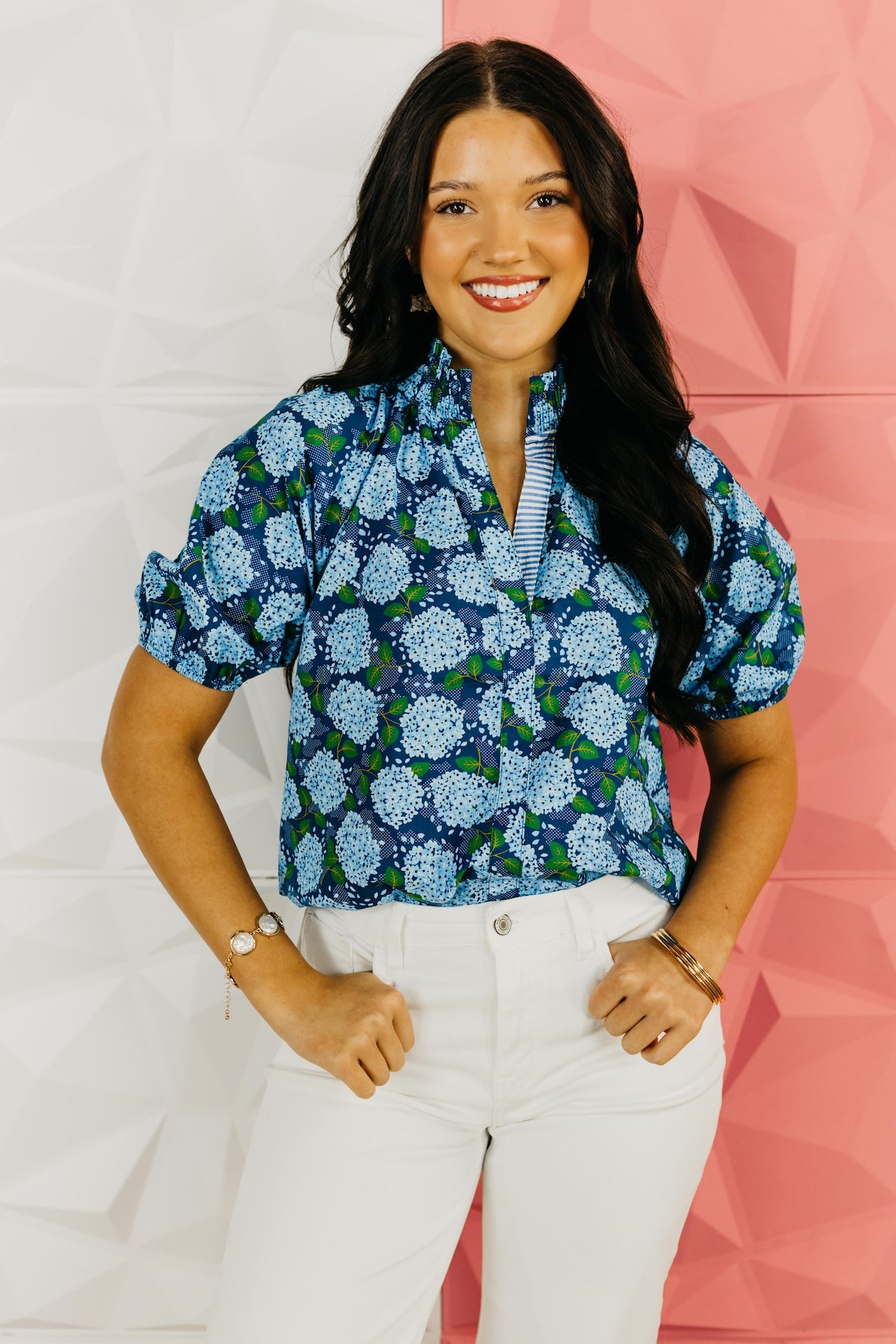 The Monea Woven Floral Top