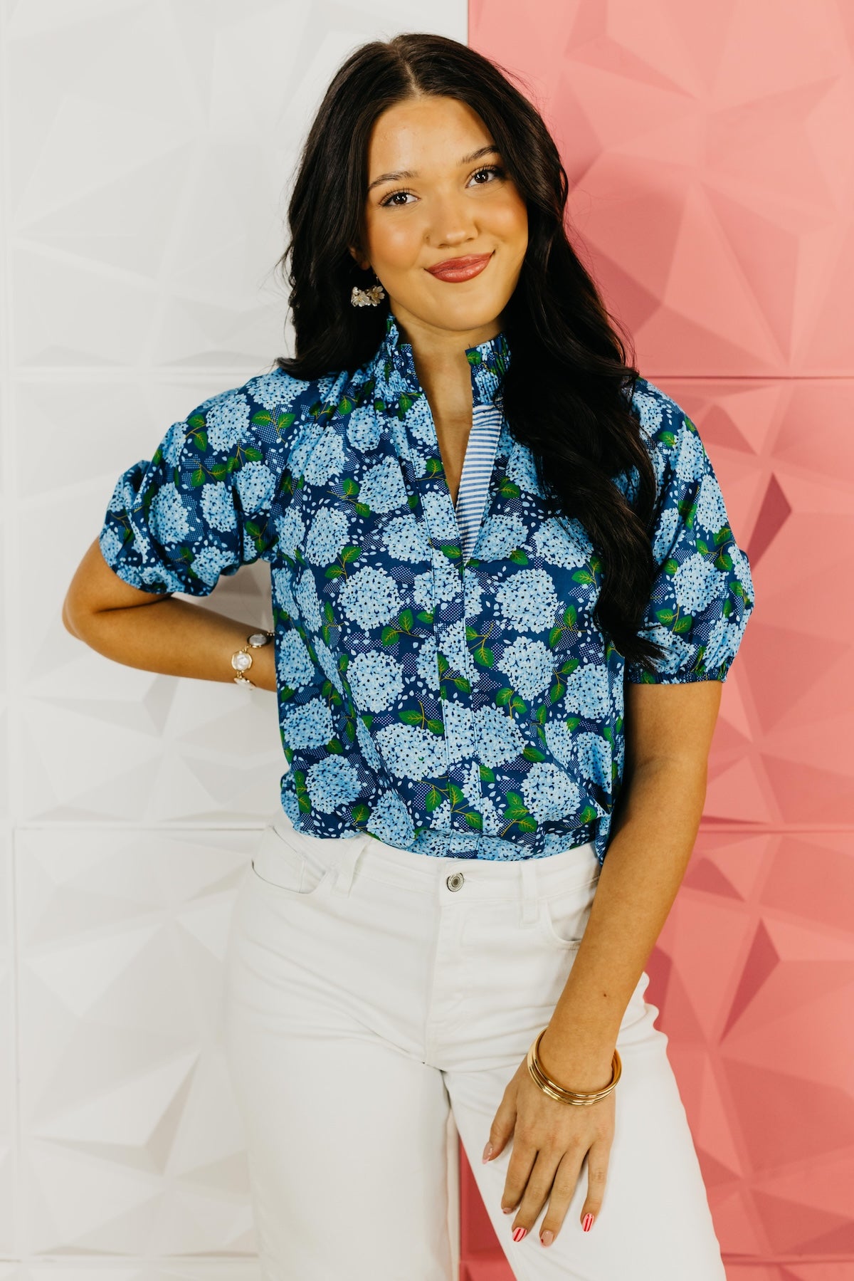 The Monea Woven Floral Top