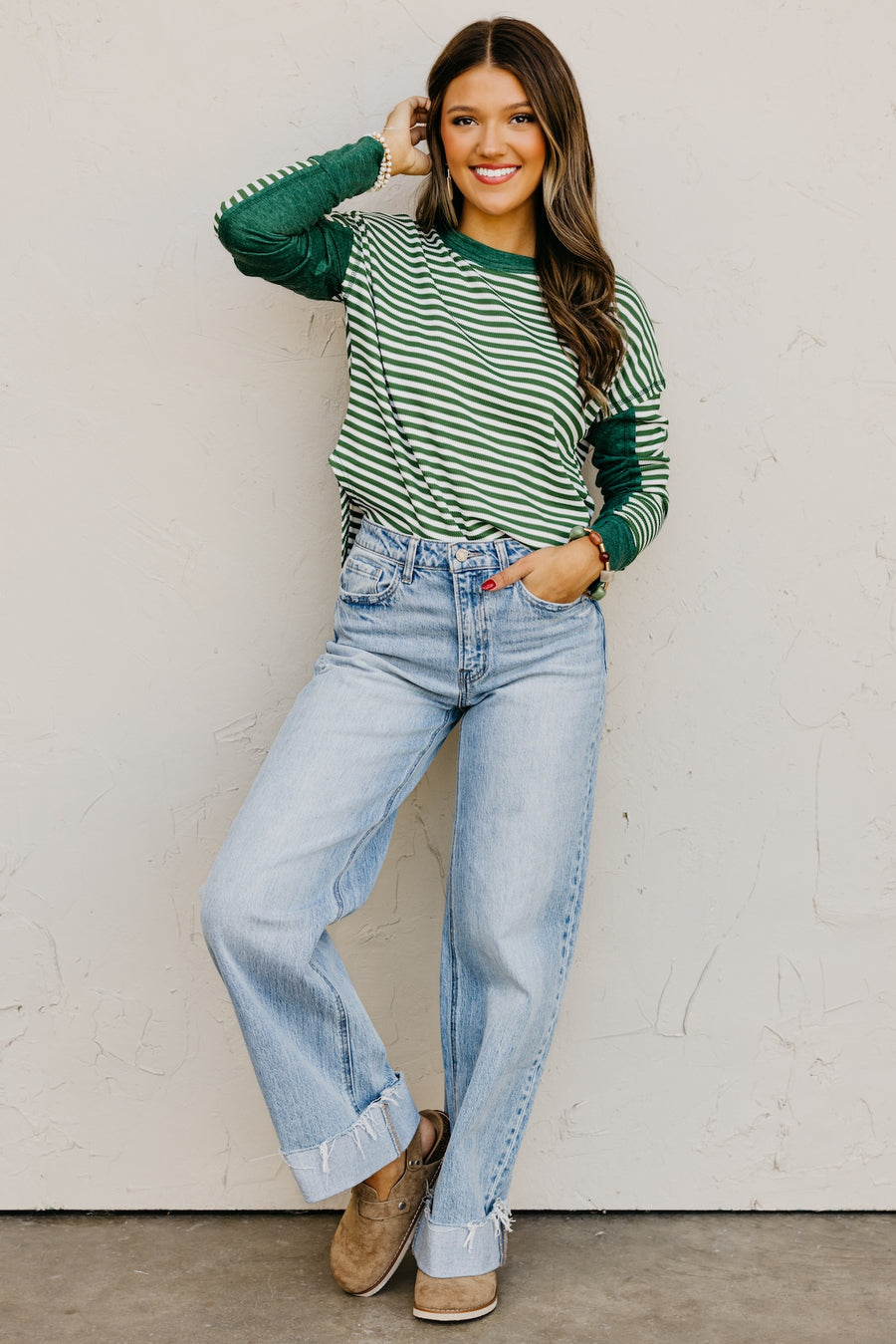 The Mabel Striped Raglan Knit Top