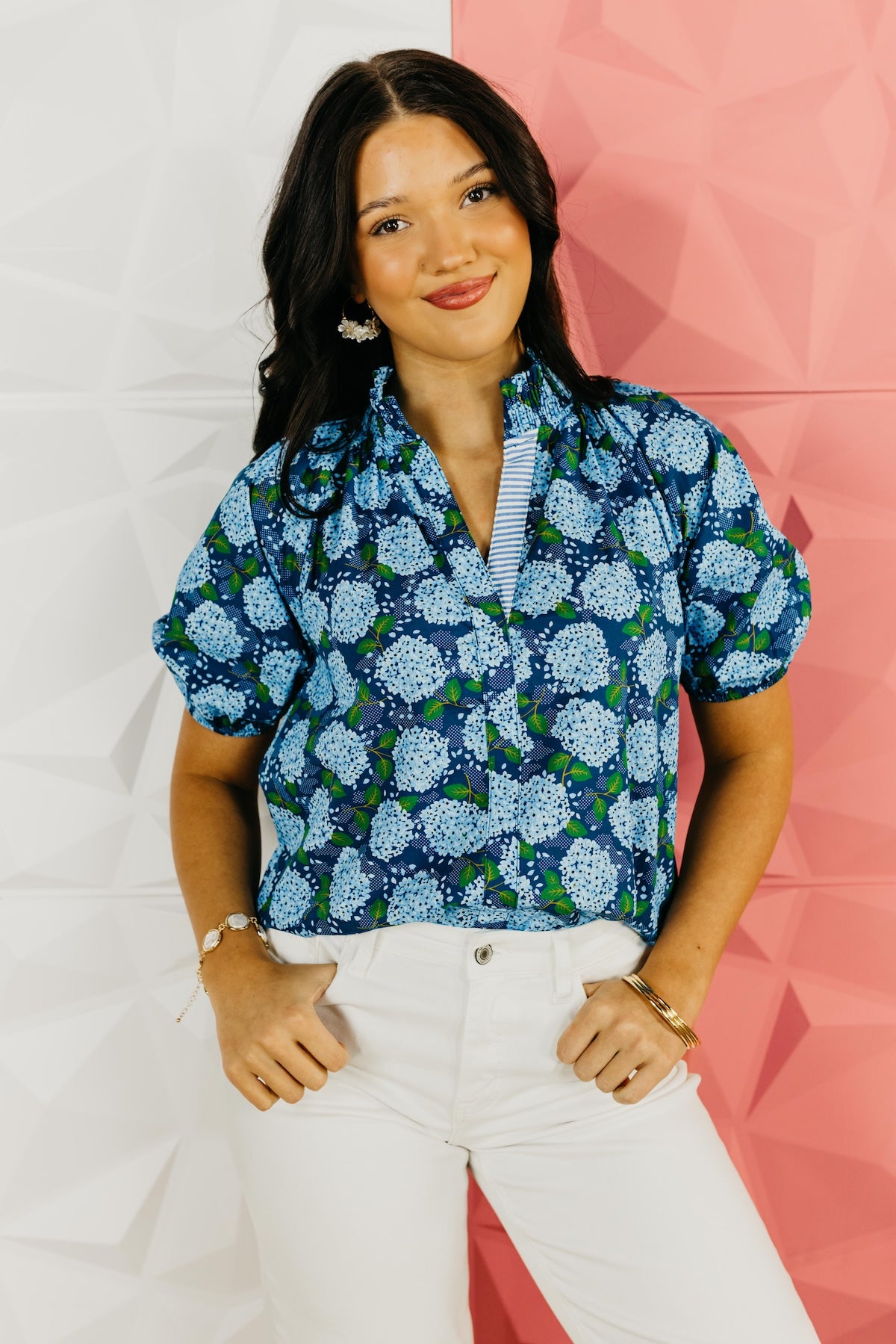 The Monea Woven Floral Top