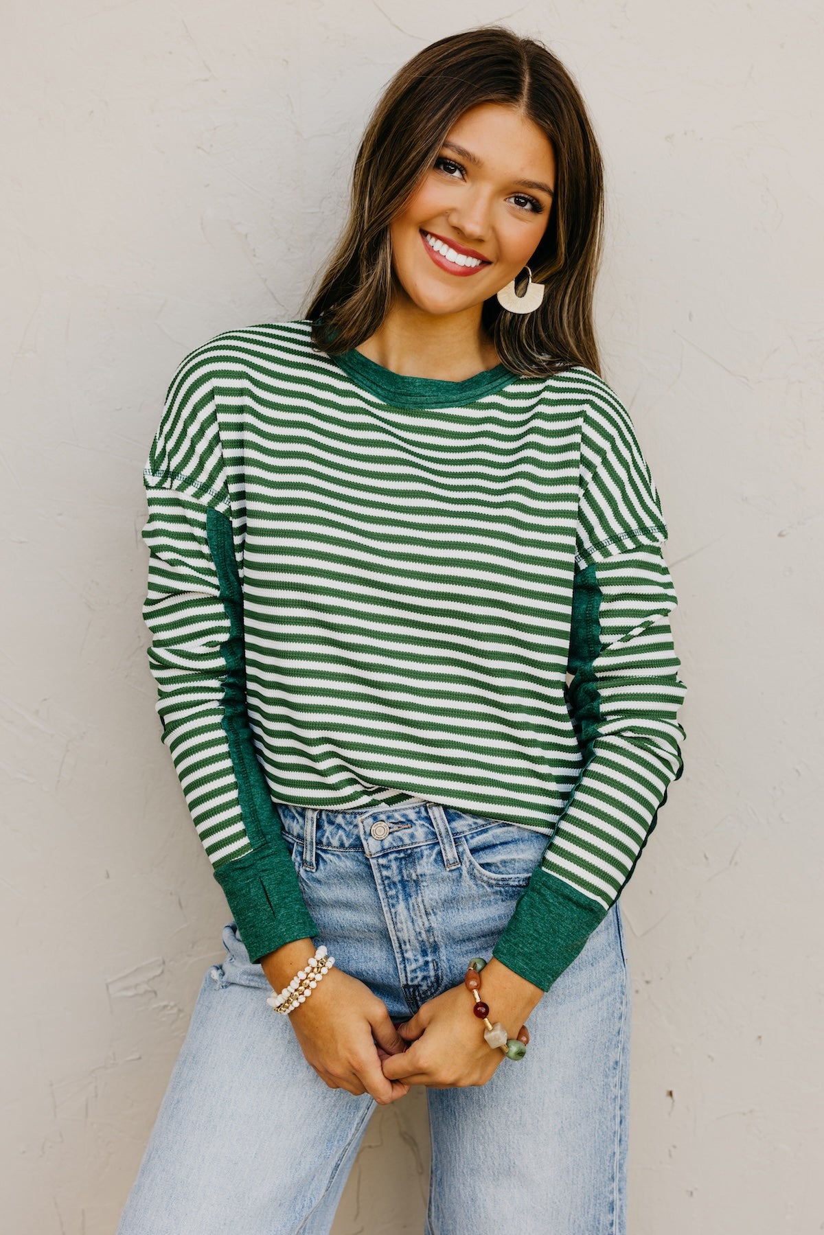 The Mabel Striped Raglan Knit Top