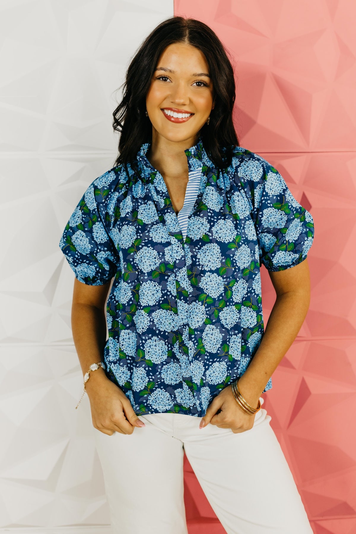 The Monea Woven Floral Top
