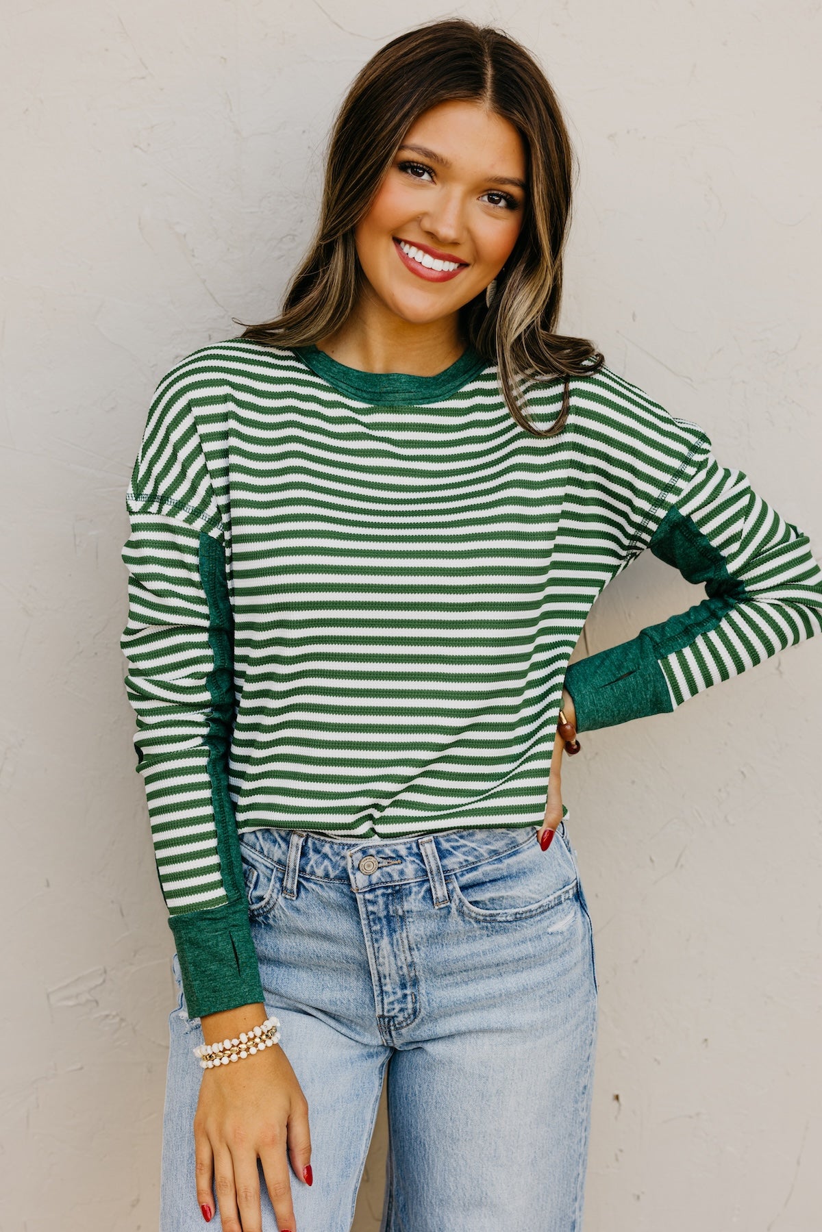 The Mabel Striped Raglan Knit Top