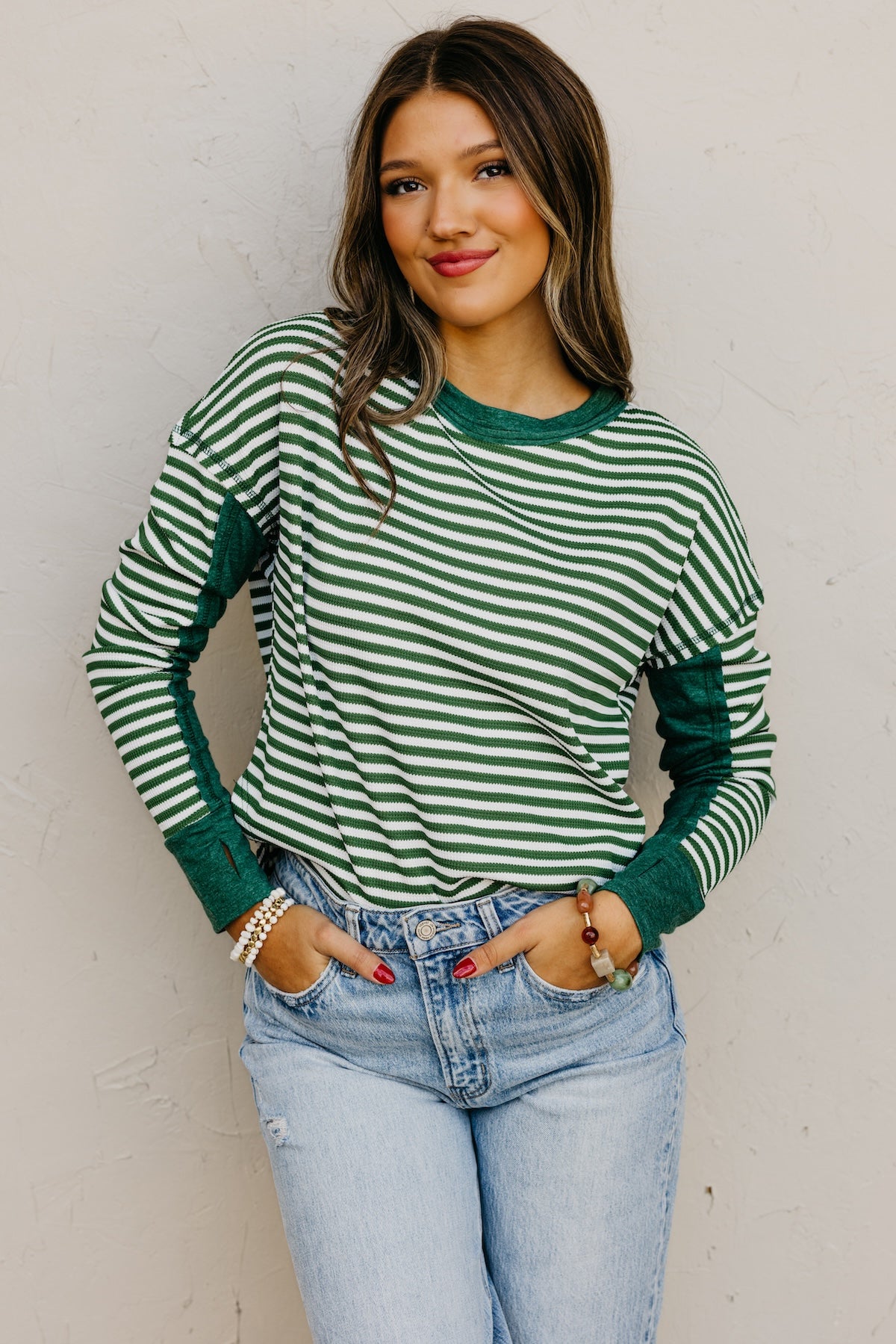 The Mabel Striped Raglan Knit Top