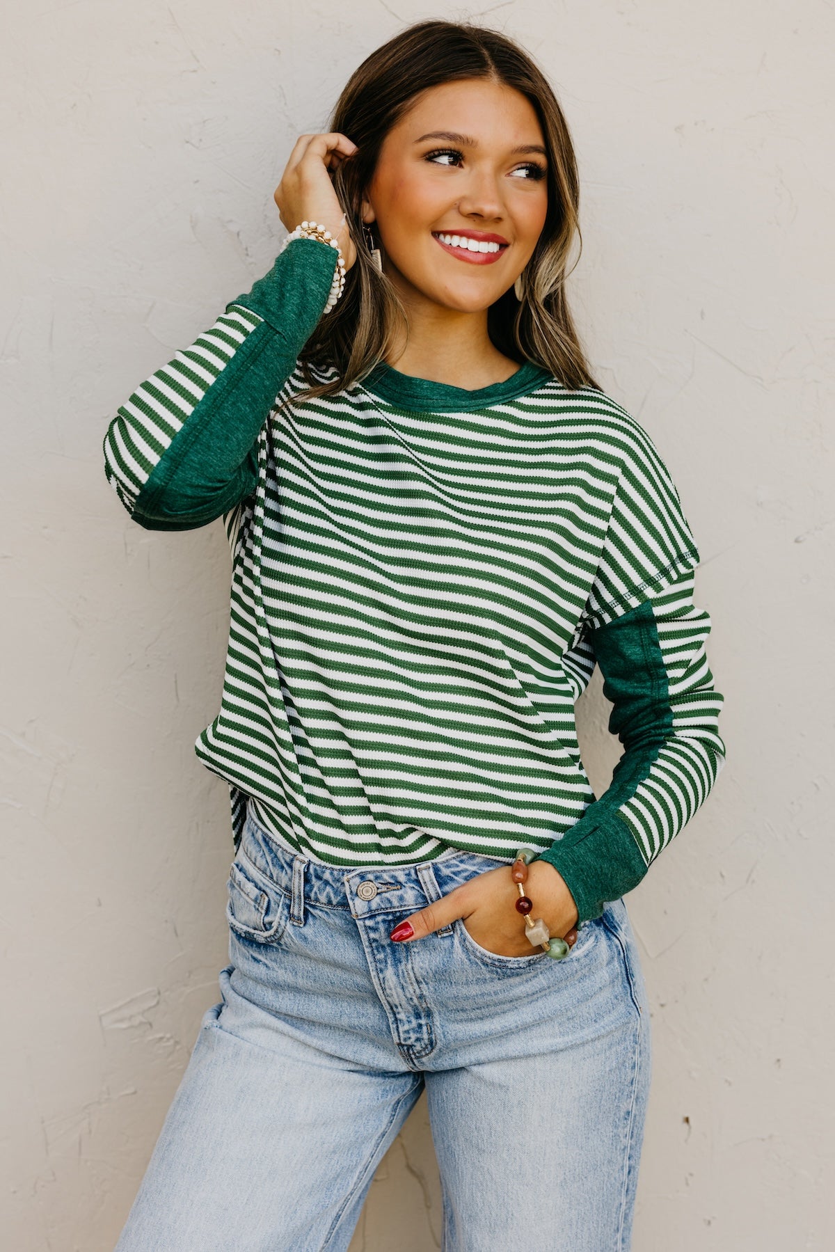 The Mabel Striped Raglan Knit Top