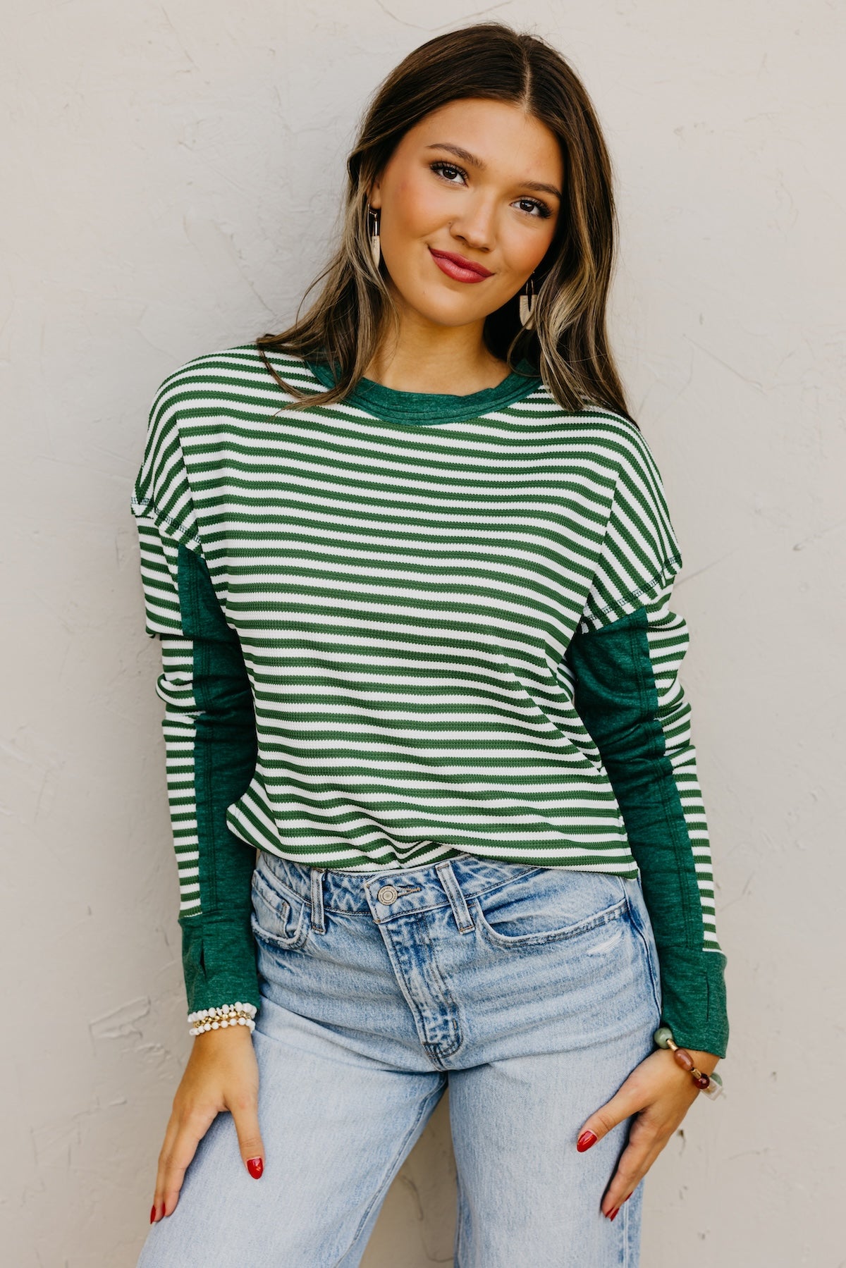 The Mabel Striped Raglan Knit Top