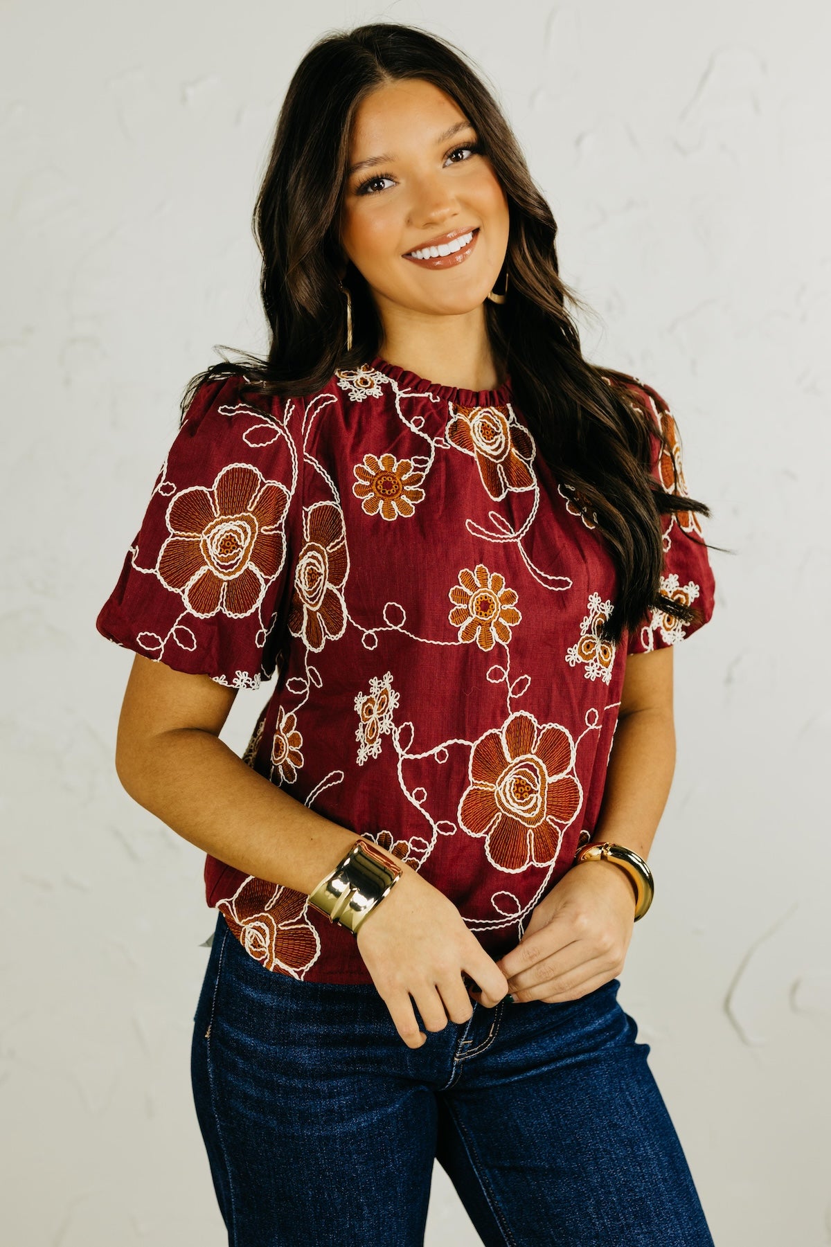 The Reese Floral Embroidered Top