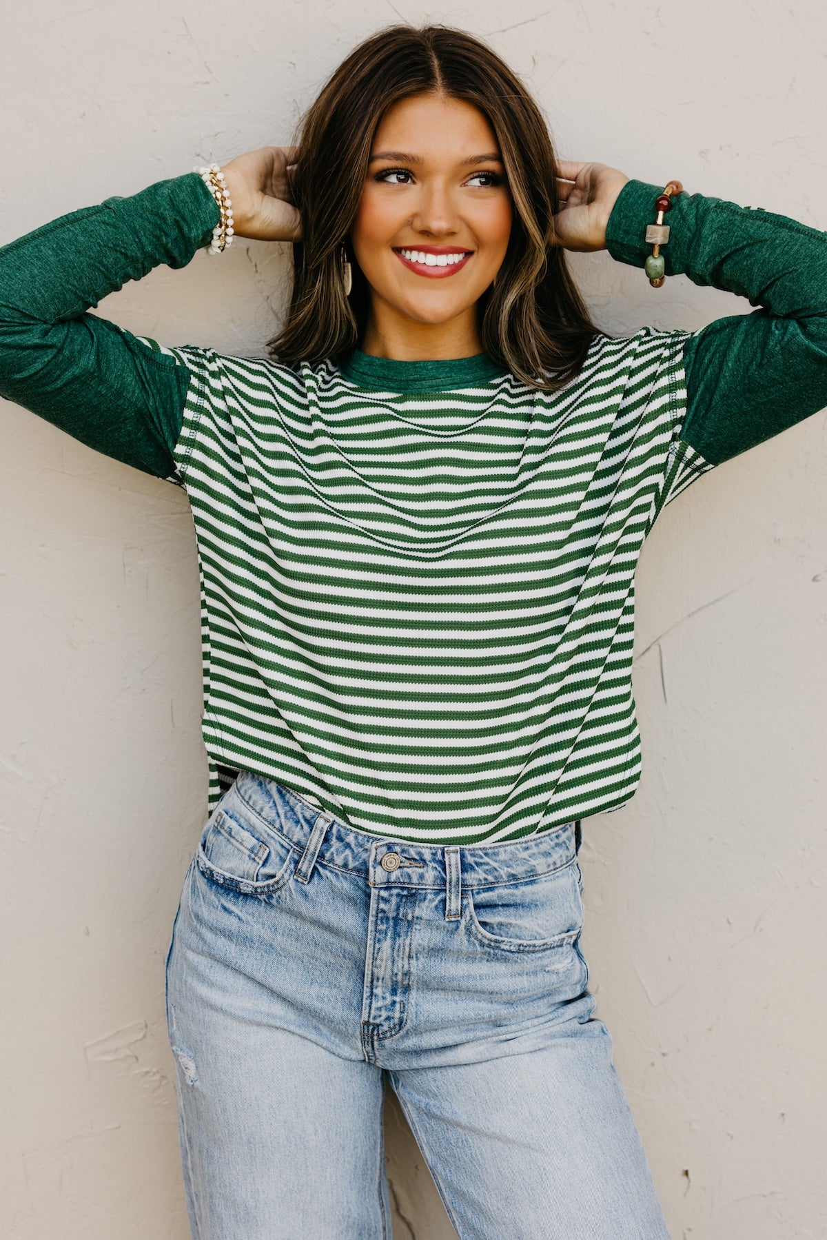 The Mabel Striped Raglan Knit Top