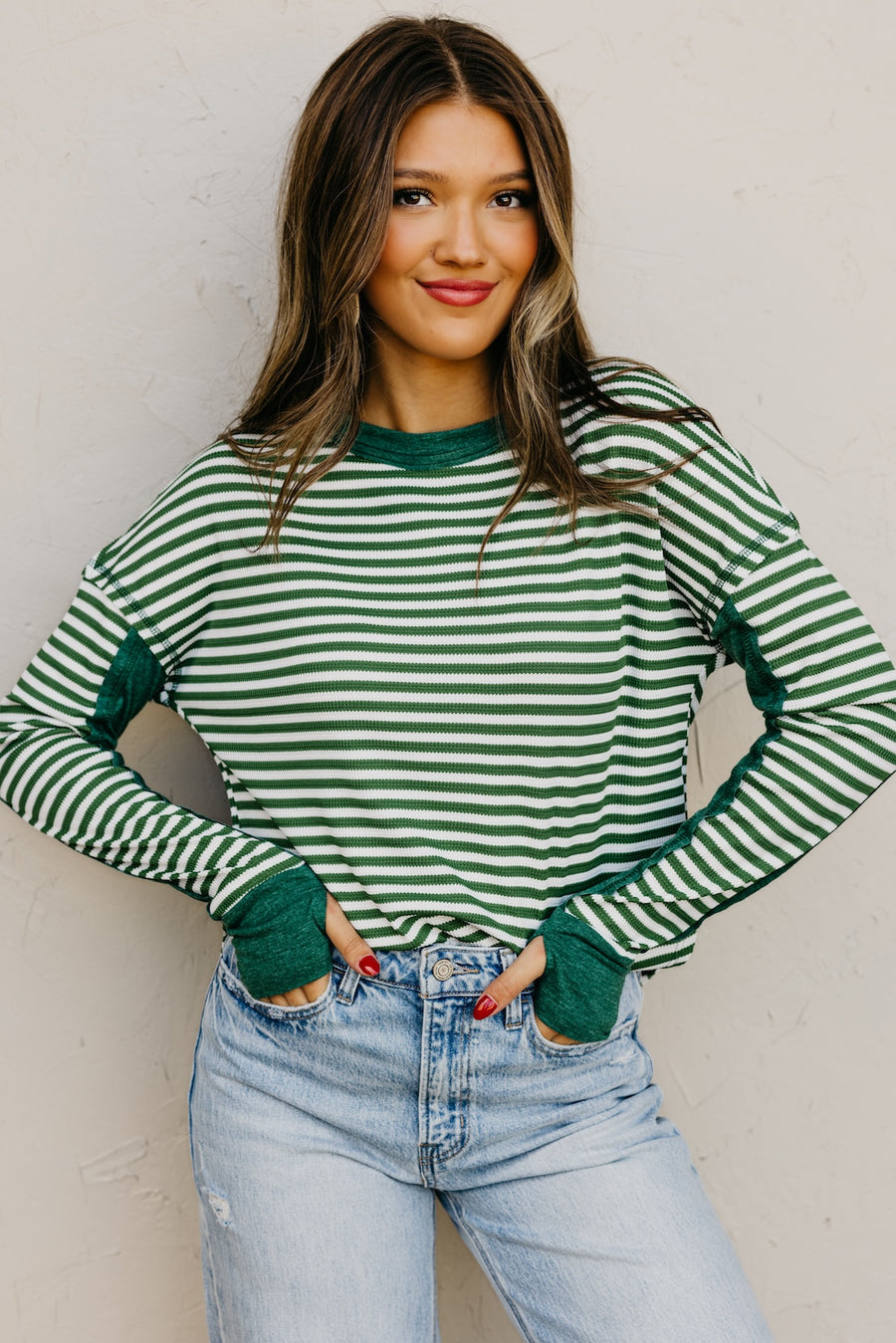 The Mabel Striped Raglan Knit Top