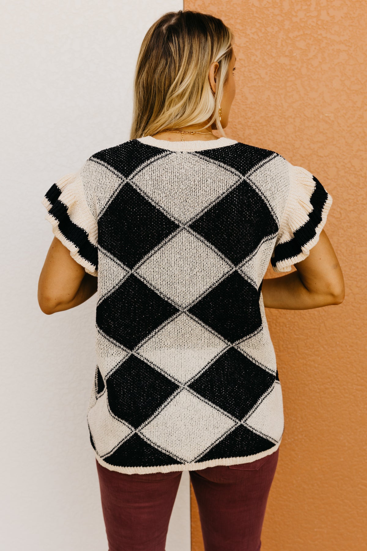 The Zeke Argyle Pom Sweater