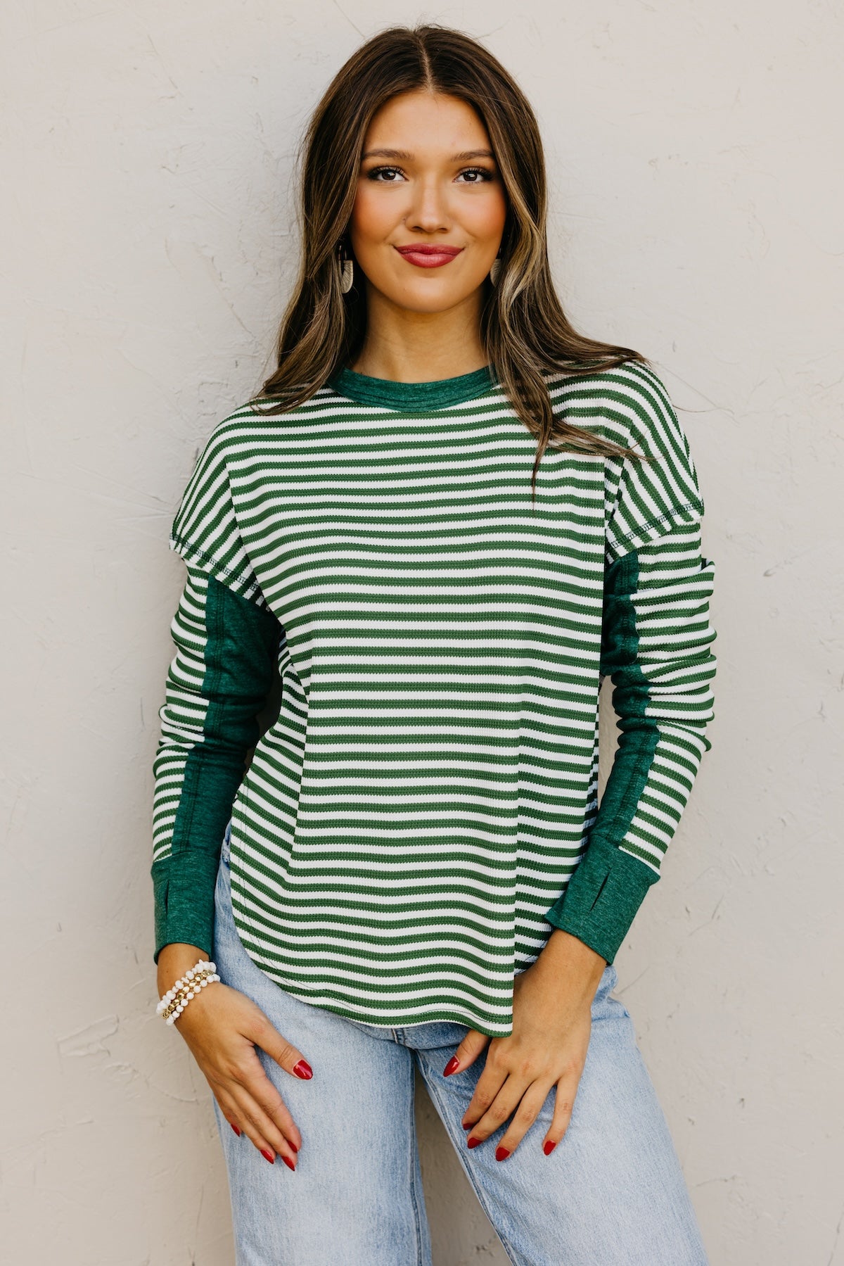 The Mabel Striped Raglan Knit Top