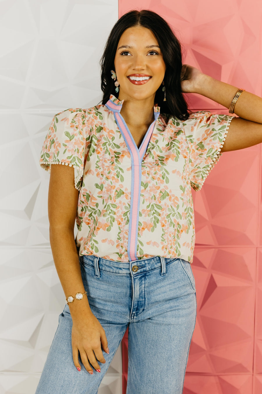 The Taylor Contrast Floral Top