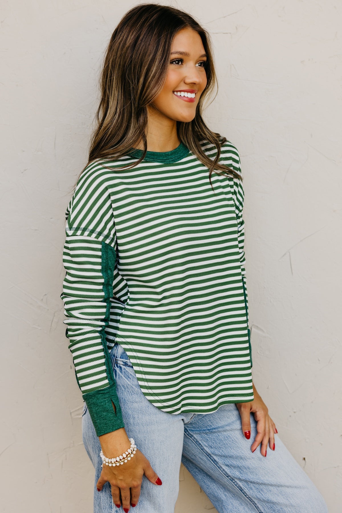 The Mabel Striped Raglan Knit Top