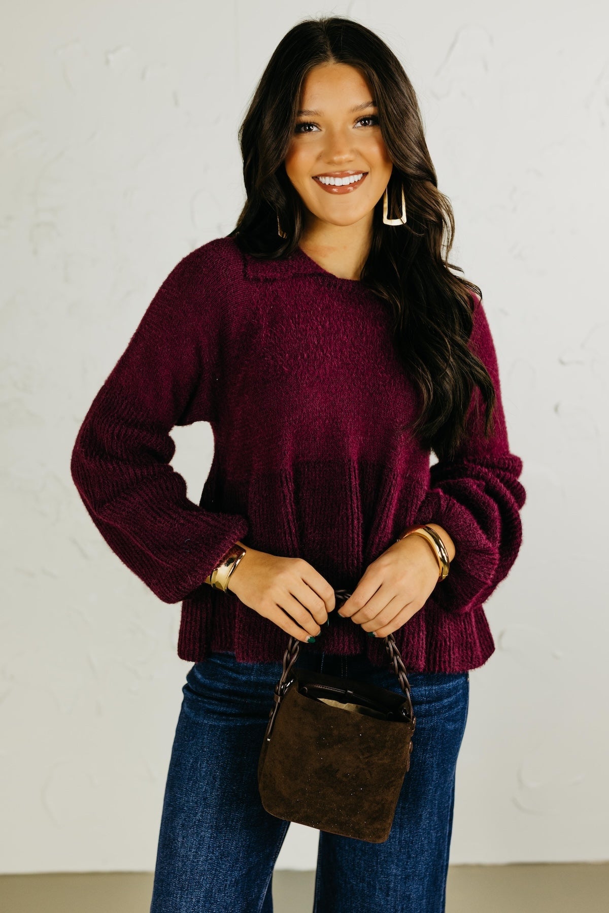 The Susan Flared Hem Bubble Sleeve Sweater