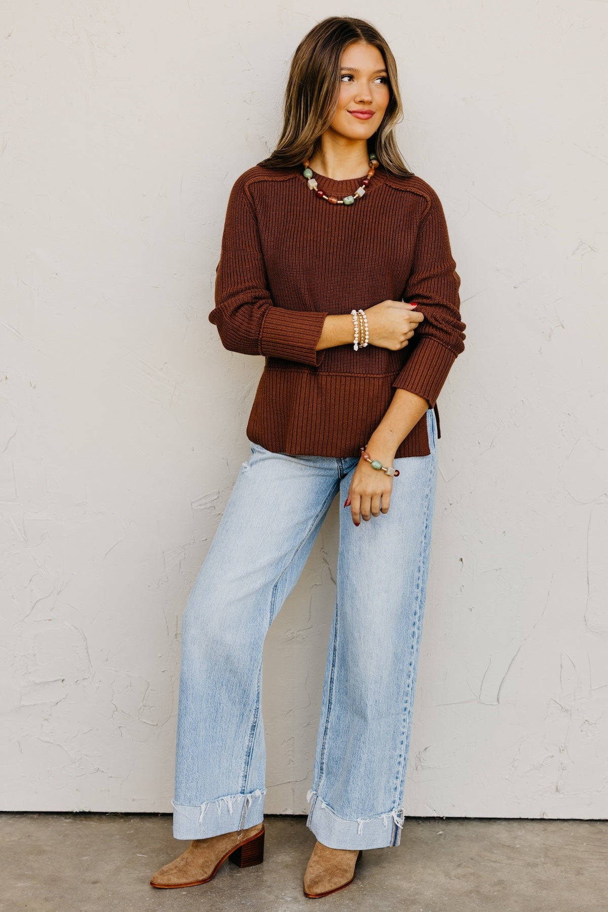 The Penny Side Slit Reverse Seam Sweater