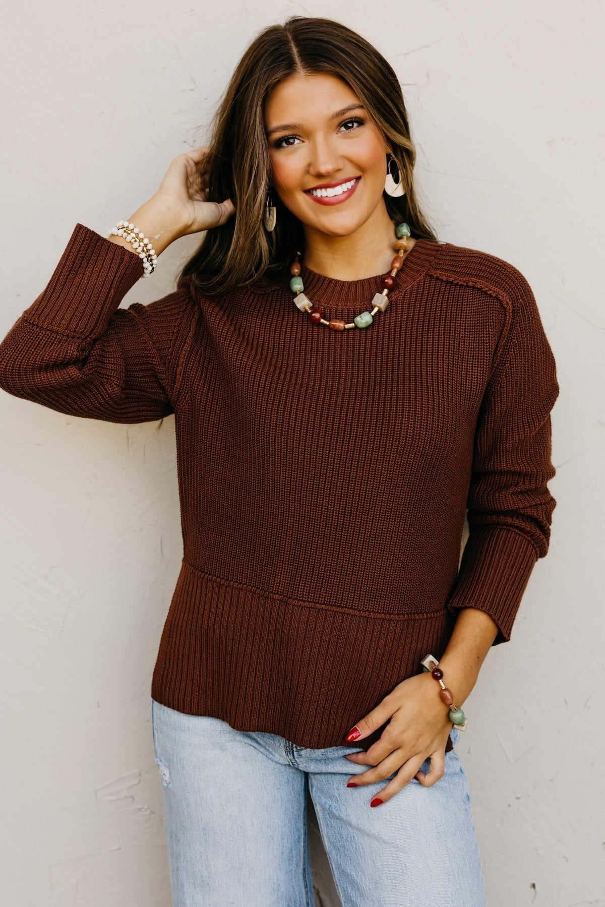 The Penny Side Slit Reverse Seam Sweater