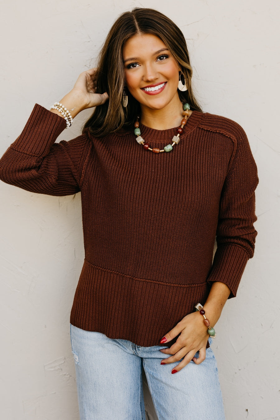 The Penny Side Slit Reverse Seam Sweater