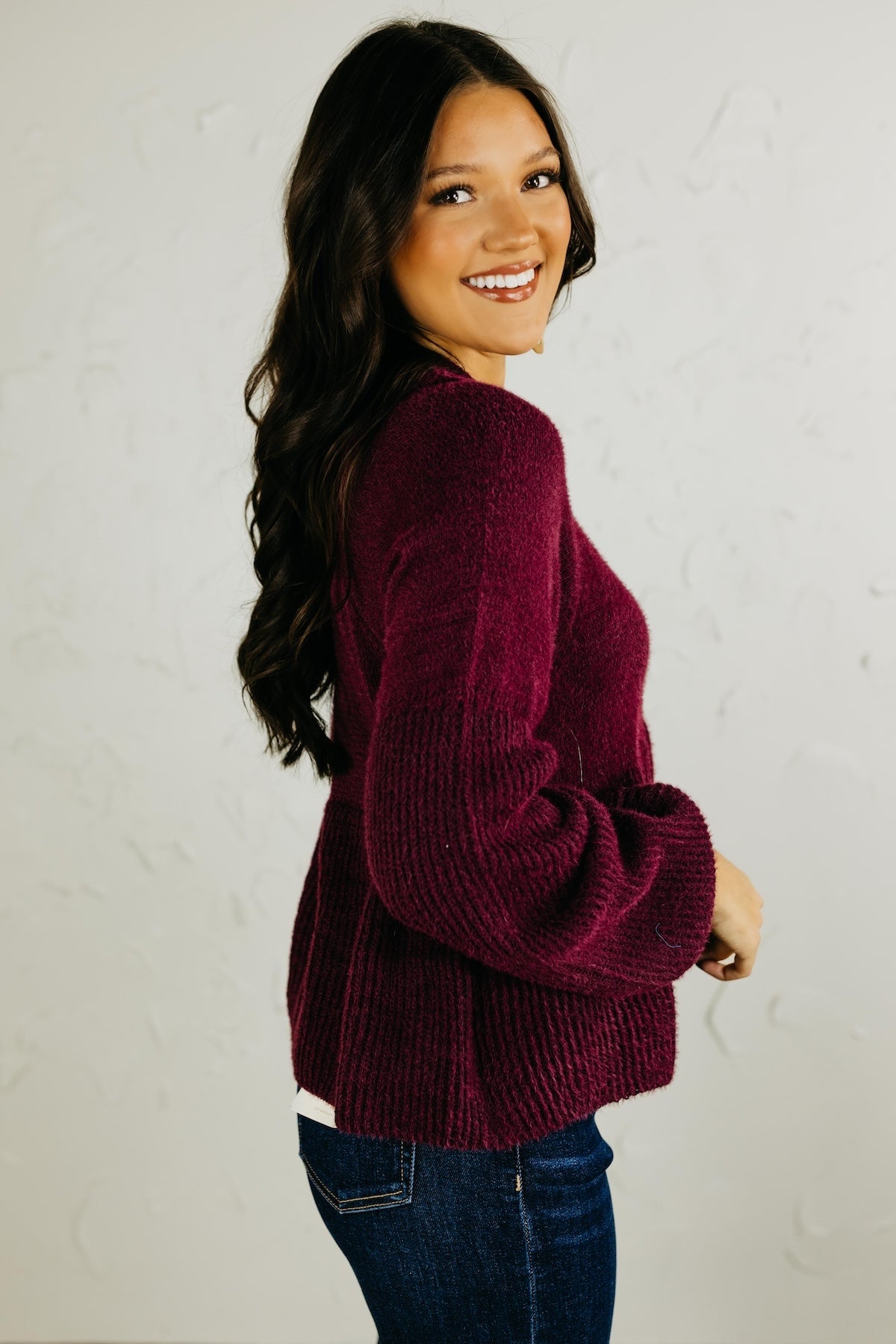 The Susan Flared Hem Bubble Sleeve Sweater