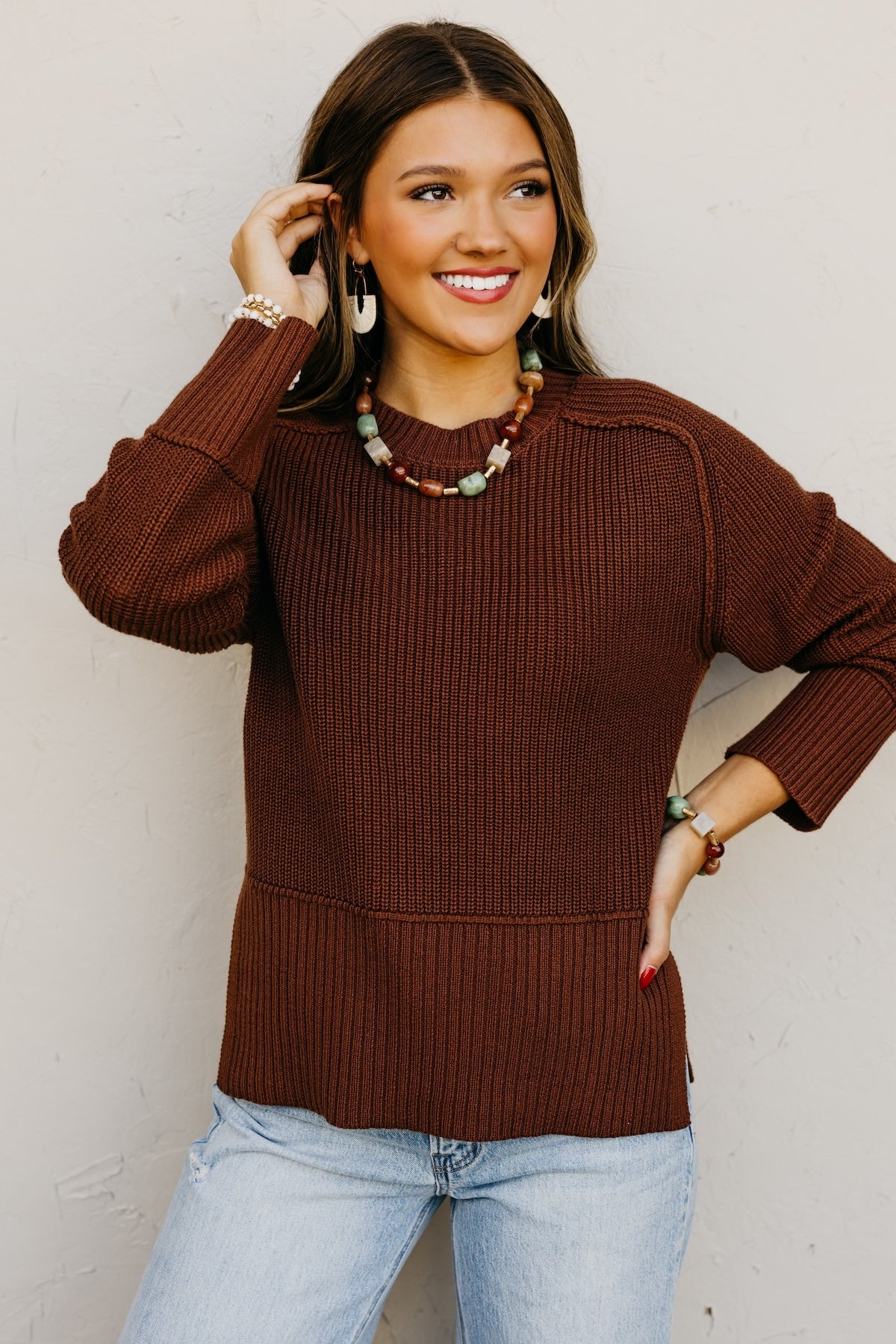 The Penny Side Slit Reverse Seam Sweater