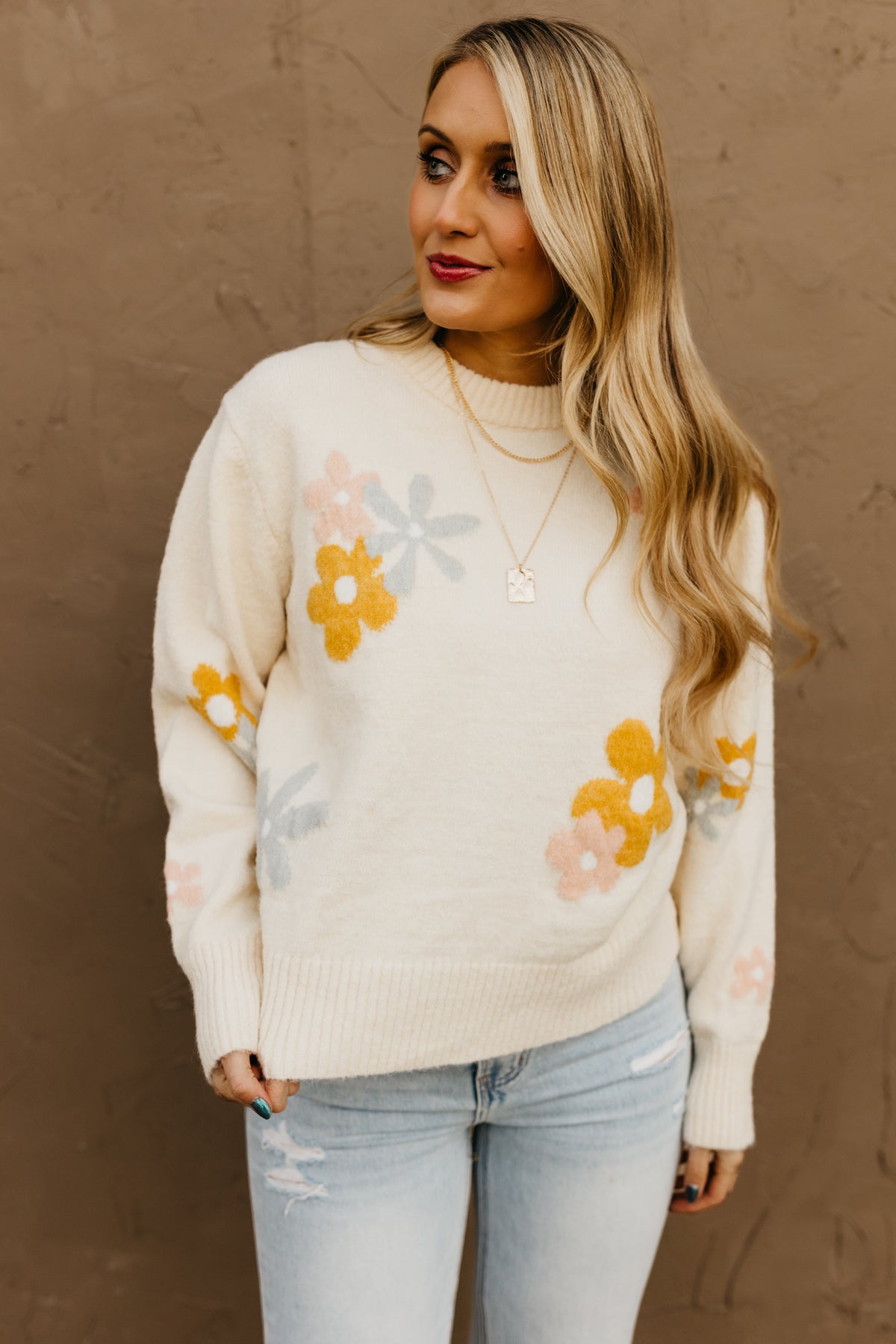 The Jessa Floral Crew Neck Sweater  - FINAL SALE
