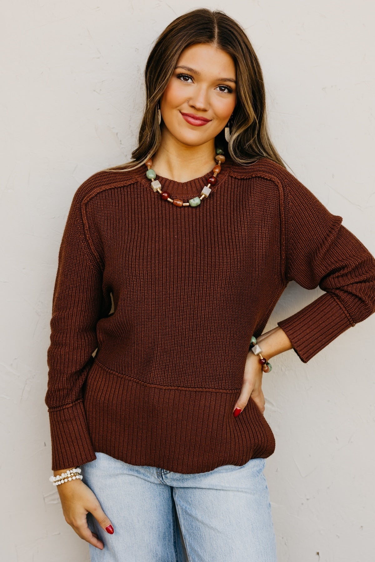 The Penny Side Slit Reverse Seam Sweater