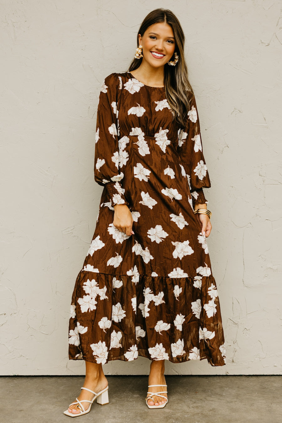 The Sharon Floral Jacquard Maxi Dress