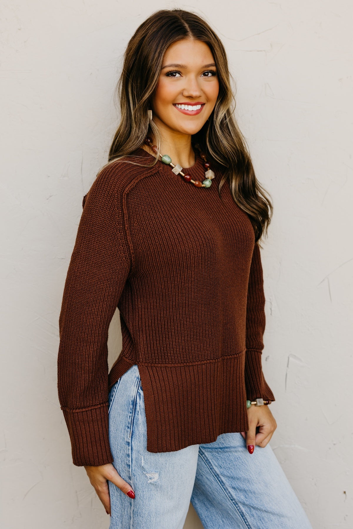 The Penny Side Slit Reverse Seam Sweater