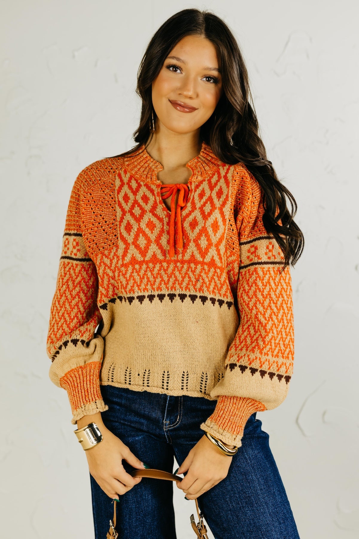 The Penelope Tie Pointelle Sweater