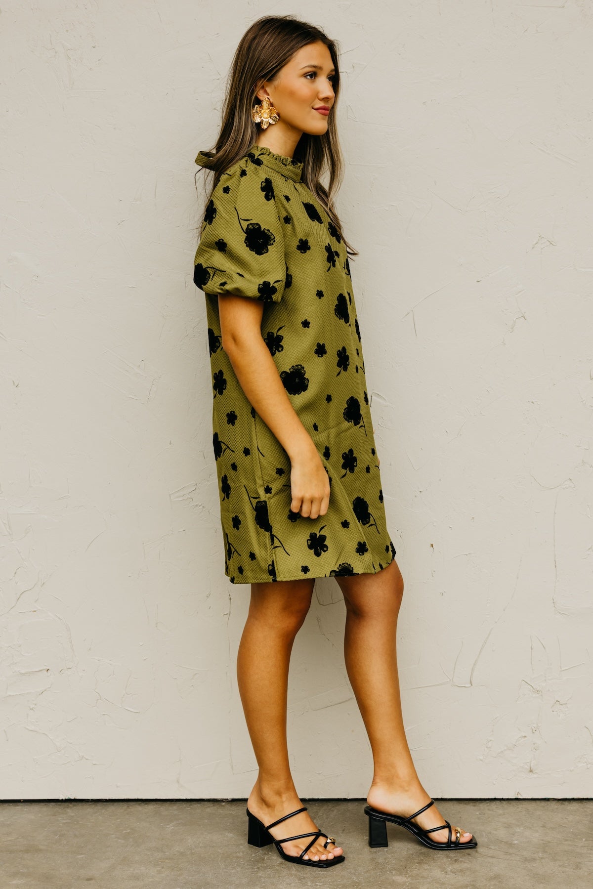 The Crosby Ruffle Neck Floral Mini Dress