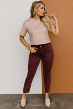 The Quinlan Faux Suede Jewel Top