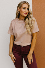 The Quinlan Faux Suede Jewel Top