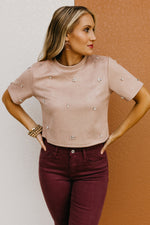 The Quinlan Faux Suede Jewel Top