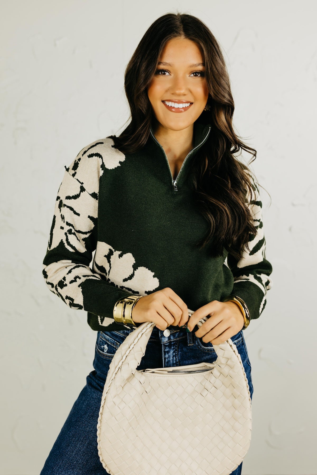 The Annabel Floral Zip Sweater | MOD Boutique