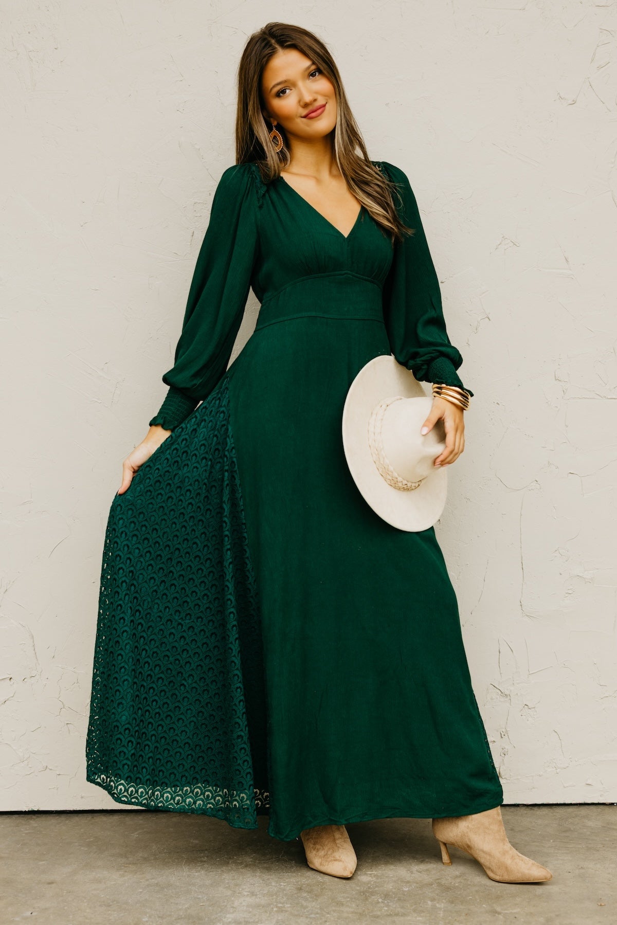 The Arian Lace Panel Maxi Dress