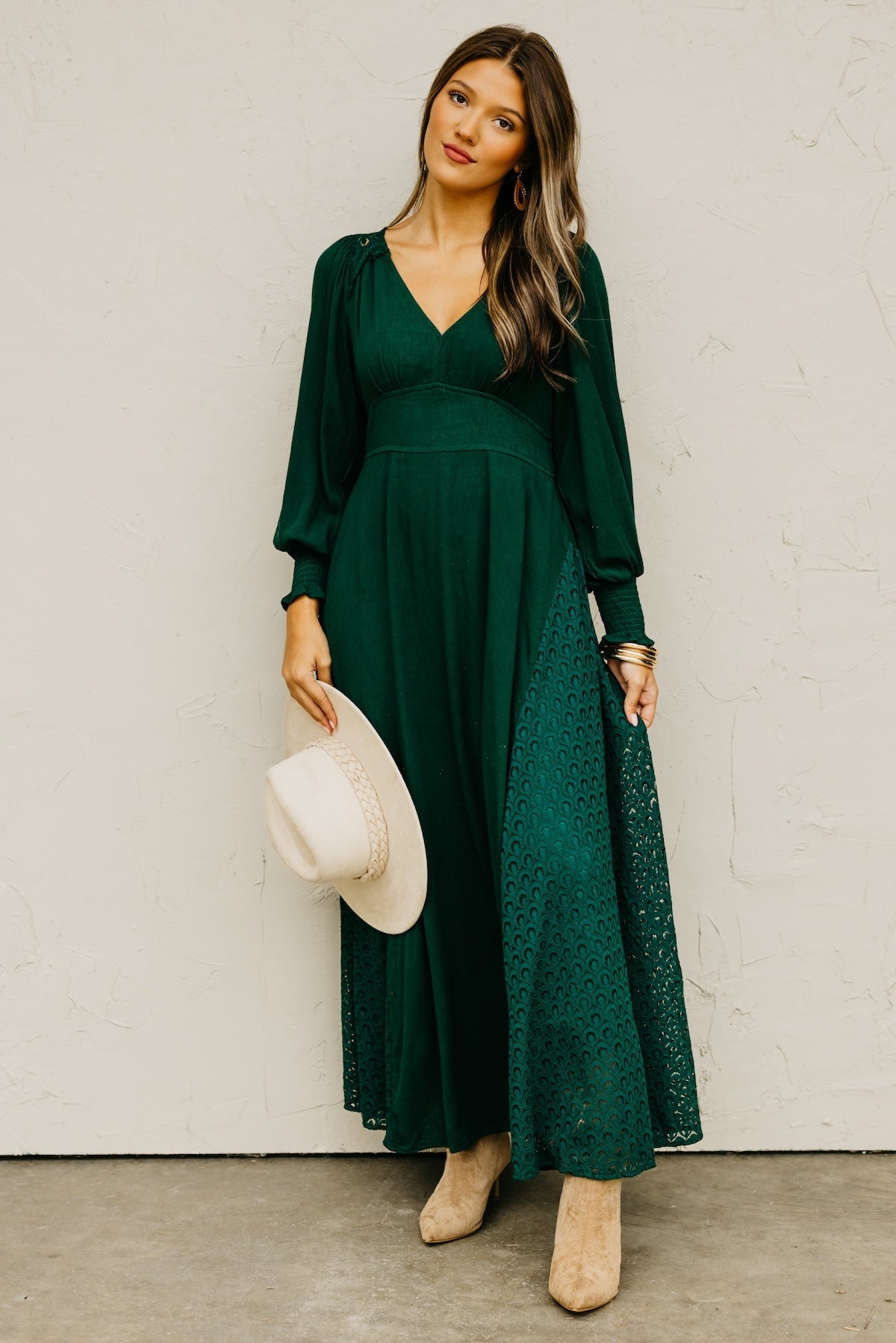 The Arian Lace Panel Maxi Dress