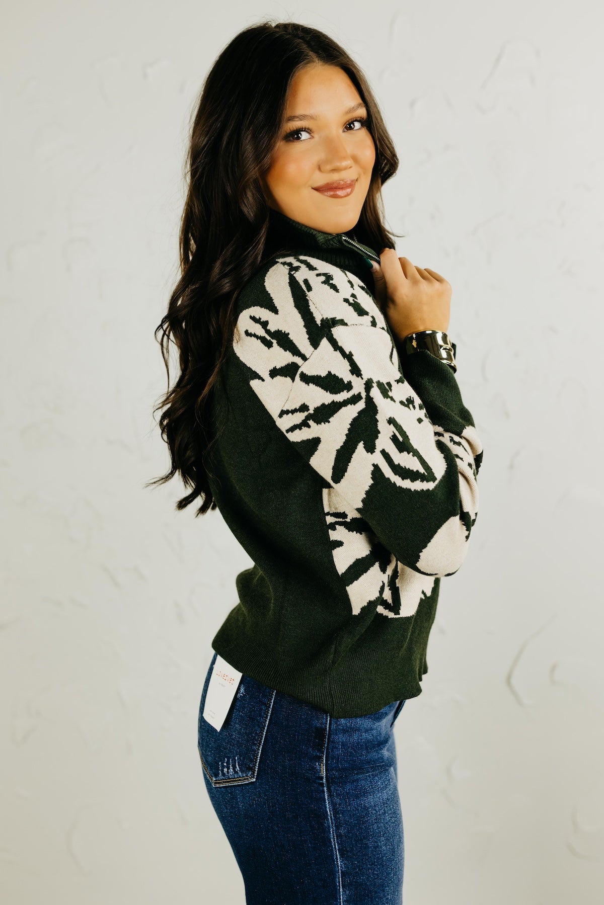 The Annabel Floral Zip Sweater | MOD Boutique