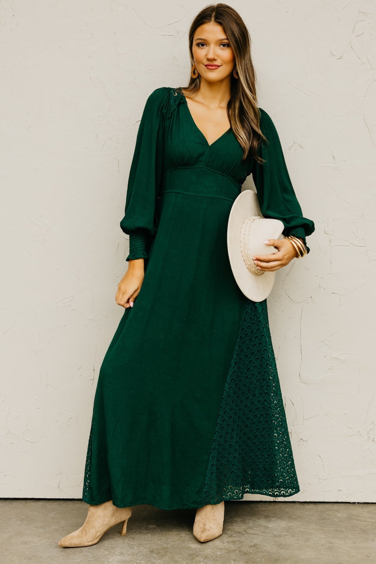 The Arian Lace Panel Maxi Dress