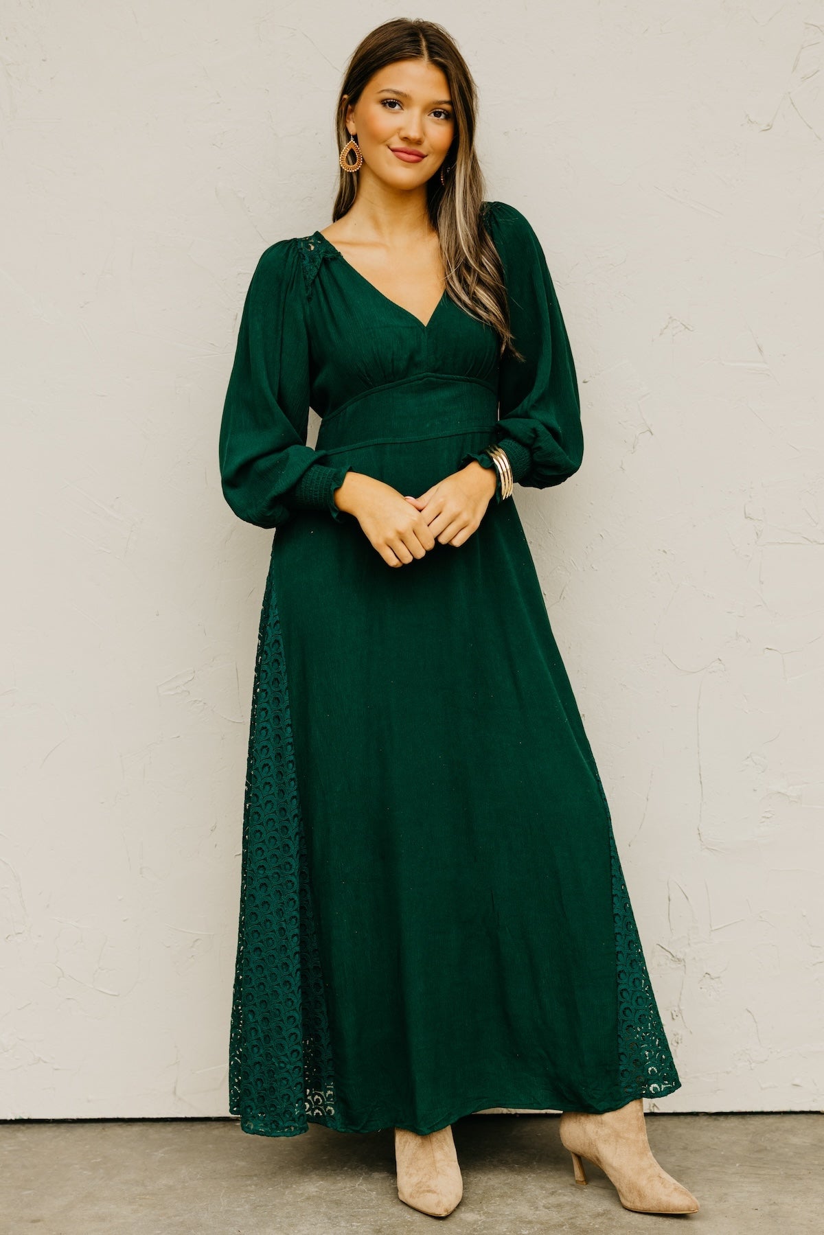 The Arian Lace Panel Maxi Dress