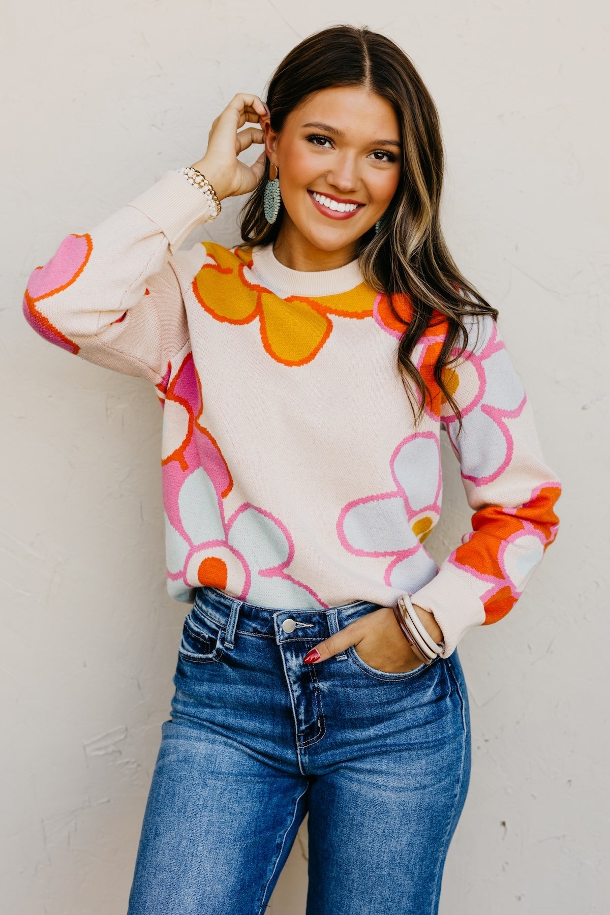 The Cassandra Retro FloralSweater