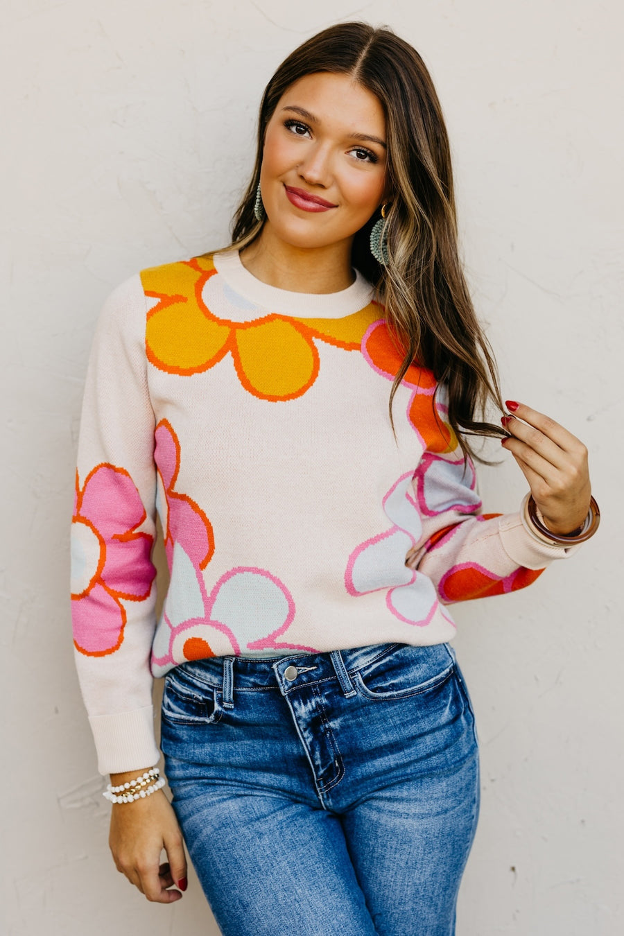 The Cassandra Retro FloralSweater