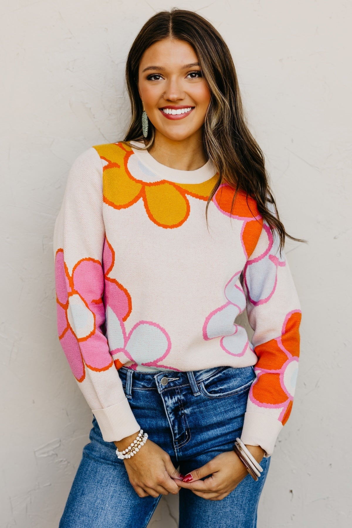 The Cassandra Retro FloralSweater