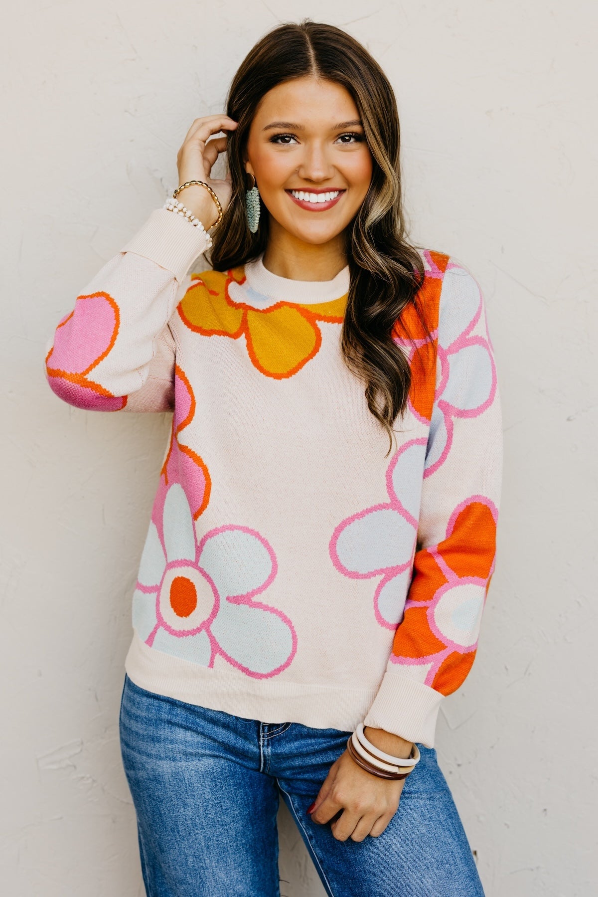 The Cassandra Retro FloralSweater