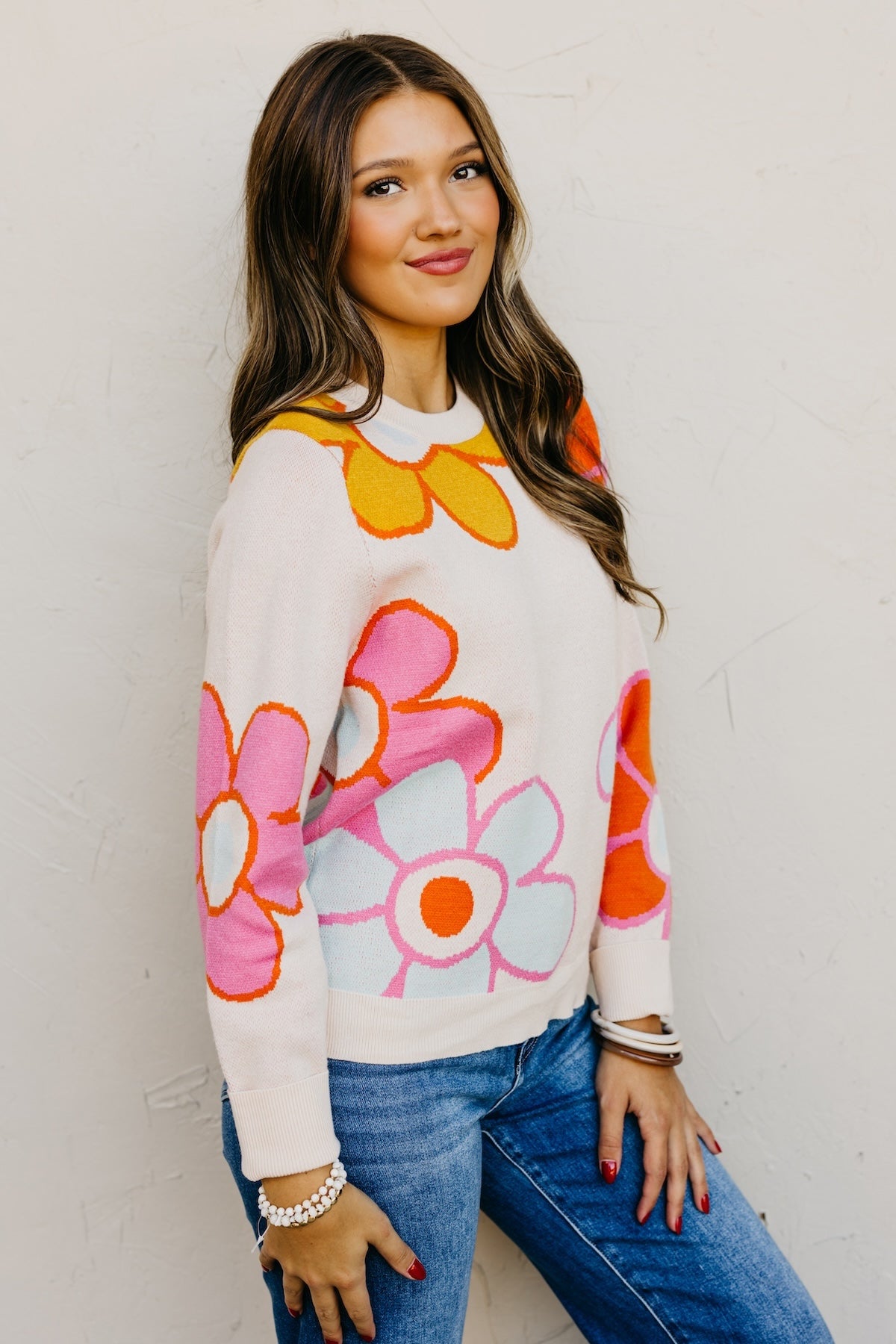 The Cassandra Retro FloralSweater