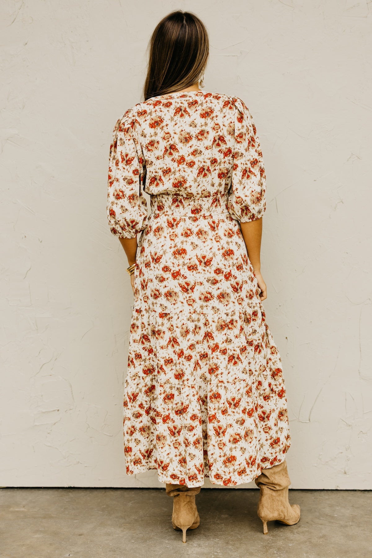 The Ellie Floral Smock Waist Midi Dress