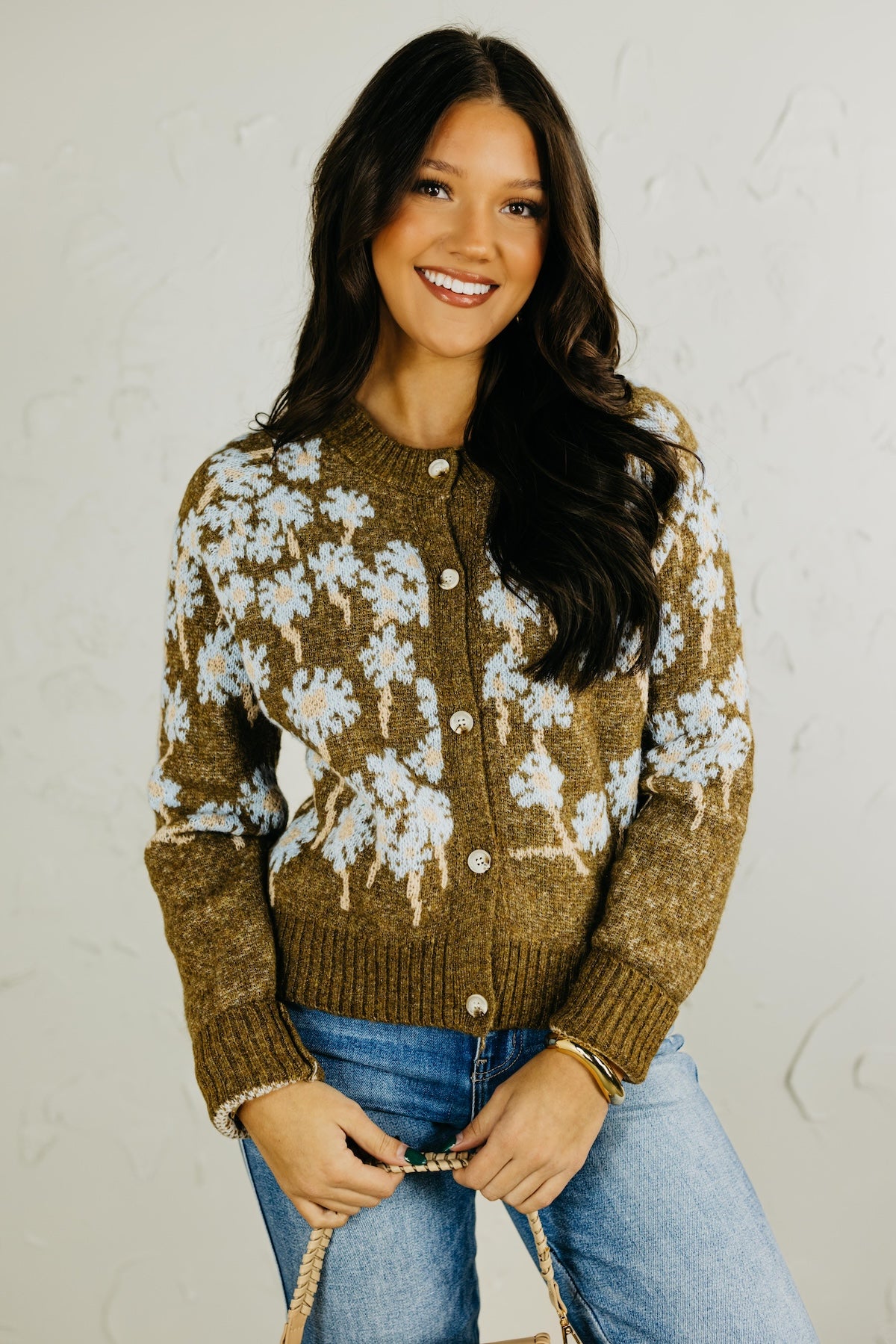 The Kellie Floral Button Up Sweater