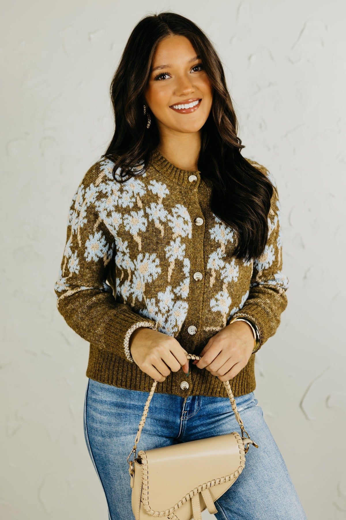 The Kellie Floral Button Up Sweater