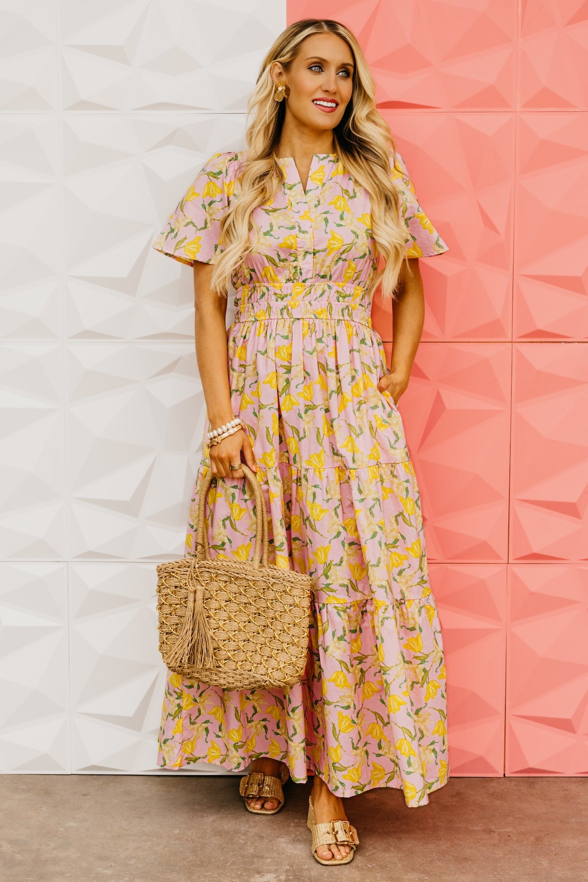 The Janie Woven Floral Maxi Dress