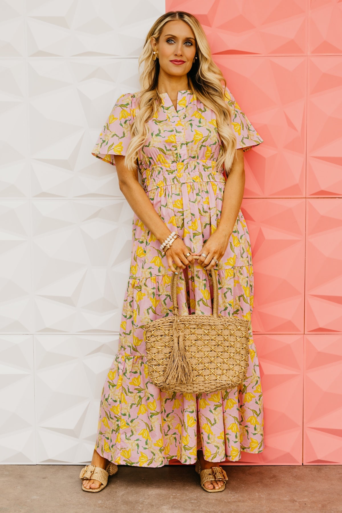 The Janie Woven Floral Maxi Dress