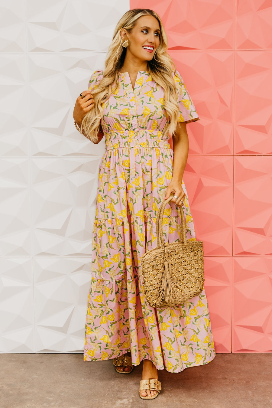 The Janie Woven Floral Maxi Dress